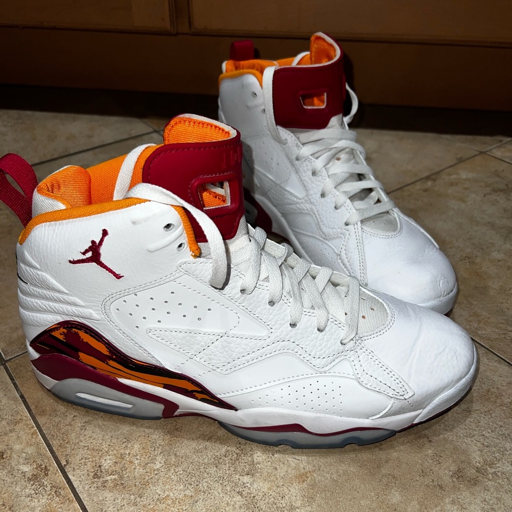 Air Jordan Retro 6 White and Red Sneakers
